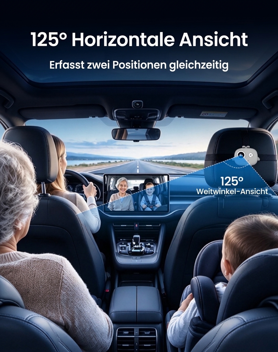 125 Grad Weitwinkel für zwei Rücksitze