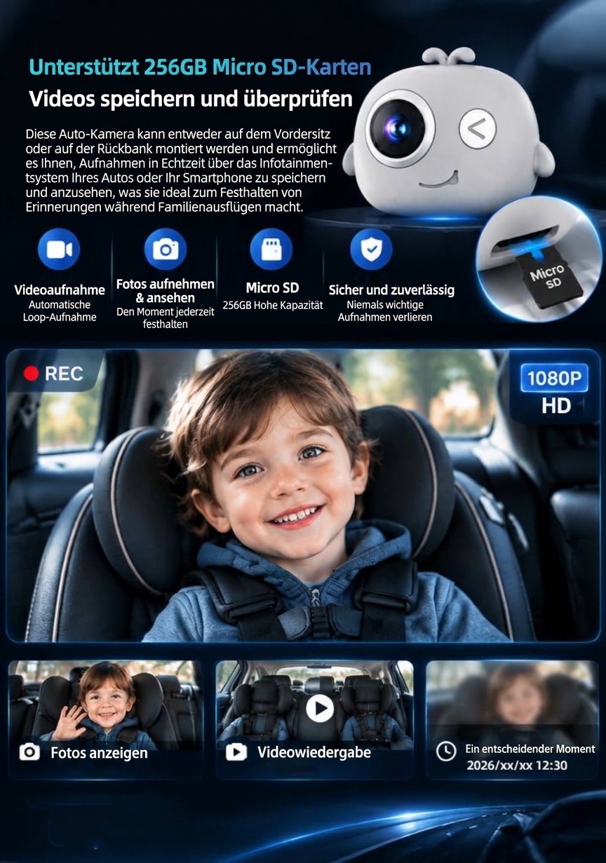 Loop-Aufnahme auf Micro-SD und Smartphone-App