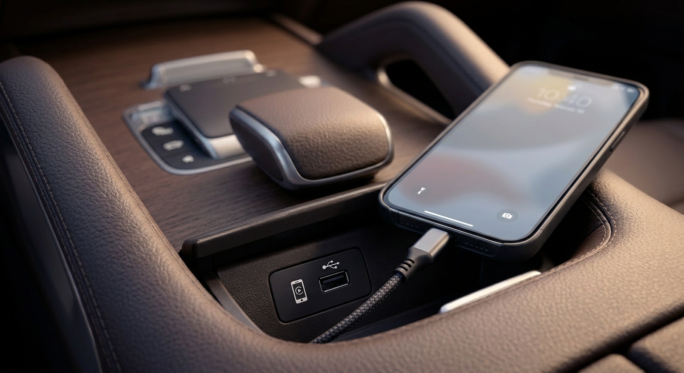 CarPlay-Aufsatz-Konsole mit Montagearm auf dem Armaturenbrett, ohne Umbau des Radioschachts